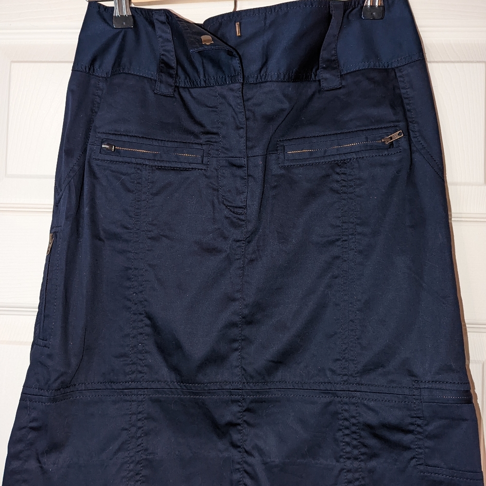 DVF Navy Blue Samantha Multi Zippers Skirt Sz 8 - Picture 10 of 16